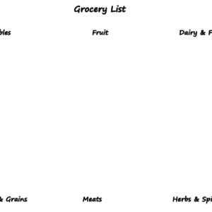 Free Grocery List Template